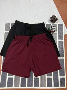 Men Shorts - Burgundy - View 2