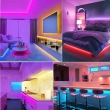 1 Rolle 5V 3535RGB Mehrfarbig Temperatur LED Streifenlicht mit Batteriekasten für Schlafzimmer, Küche, Wohnzimmer, Badezimmer, Party, Kleiderschrank, 1m/3.28ft, 3m/9.84ft, 5m/16.4ft, 10m/32.8ft, 15m/49.21ft (Batterie nicht im Lieferumfang enthalten)