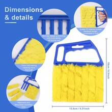 1pc Venetian Blind Cleaning Brush, Washable And Detachable, Dust Cleaner For Window Blinds And Fans - Blue - View 3