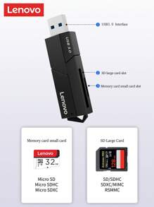 Lenovo Memory Card Reader 2 IN 1,Dual Connector USB 3.0 SD Card Reader Adapter - Supports SD/Micro SD/SDXC/SDHC/MMC/RS-MMC/UHS-I, Compatible with MacBook Pro, MacBook Air - Black - View 6