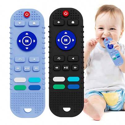 1入組隨機嬰兒電視遙控器造型咀嚼抓握練習遊戲開發智力早期教育感官玩具幼兒（部分部件隨機發送）學校、學生、文具、學校用品