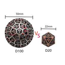 Metallic Hollow Out Dragon Shaped D100 Dice Set, Collocation Of 2 Dice For Large Tabletop Rpg & Dnd, Party Game Accessories - Red - View 9
