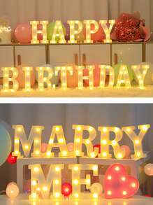 1pc LED Letter Light A-Z 26 Letters 0-9 Arabic Numerals, Red Heart, Pink Heart, Suitable For Birthday Party Decoration, Wedding Decoration, Decoration, Gift Decoration, Party Decoration Outdoor Lights Fairy Lights Christmas Decoration,Christmas Lights,Fairy Lights