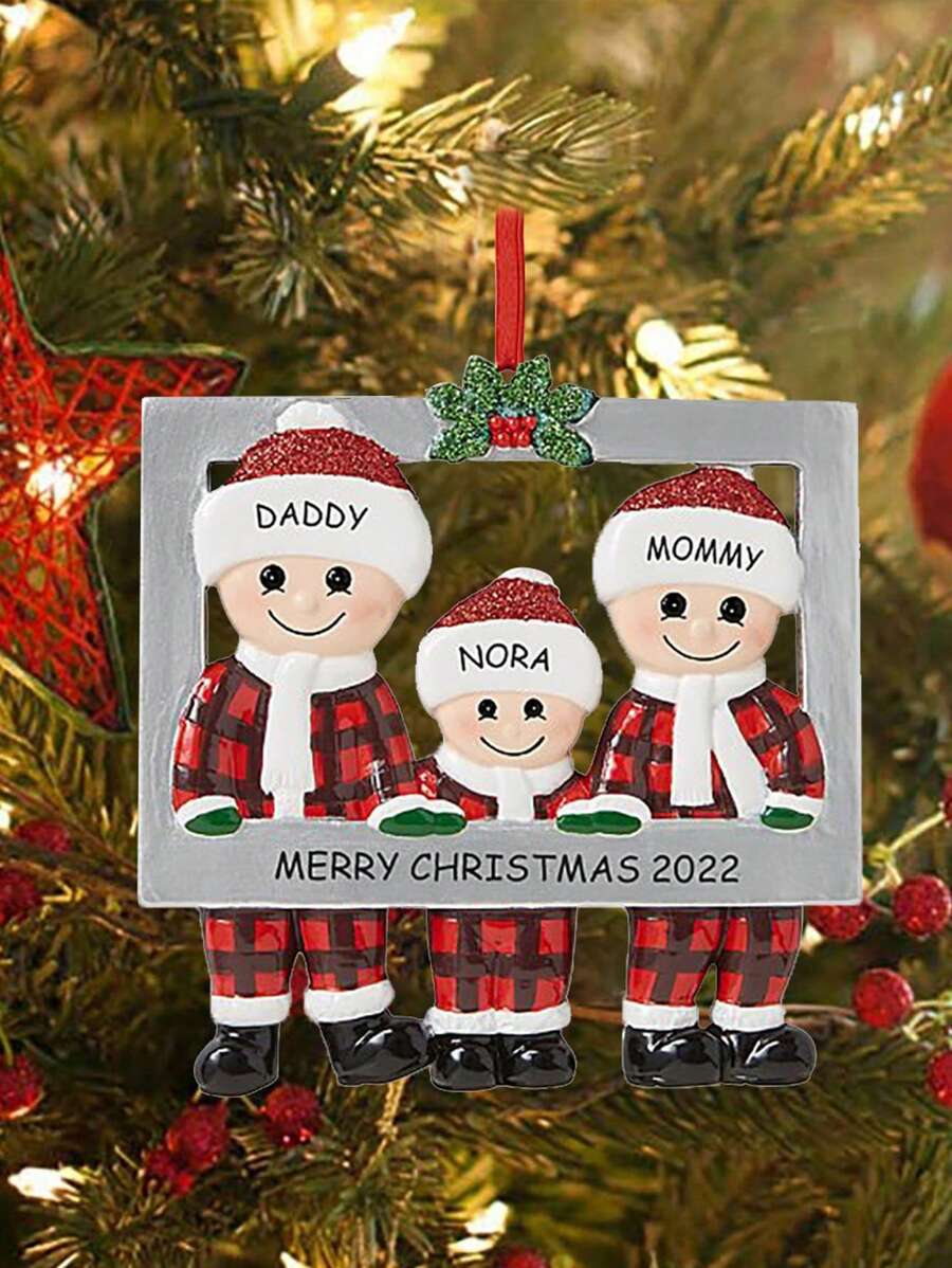 Christmas Pendant DIY Personal Family Christmas Decorations For Home 2023 Christmas Tree Hanging Ornament New Year 2024, Christmas - A Family Of 3 - View 1