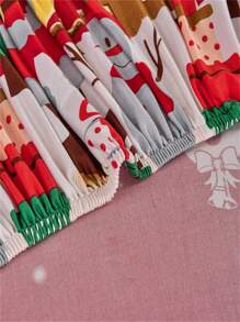 聖誕老人全覆蓋彈性紗和絲綢沙發套,具防污和印花設計1件+ 42 * 42cm枕套1件 - 紅色 - 查看 5