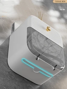 No-drill Toilet Paper Holder Wall Mounted, Waterproof Drawer-type Storage Box, Creative Tissue Rack For Bathroom - Green - View 3