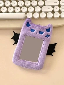 1 件紫色卡通小惡魔毛絨卡夾,可用於展示卡片和照片 - 紫色 - 查看 2