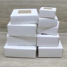 10 cái Qủa tặng Giấy Hộp In Nhiều Kích thước , Giấy Màu sắc Mở Cửa sổ Đối với Kẹo , Lễ cưới , Bánh , Đồ đáng yếu Party bao bì - HỘP CỬA SỔ TRẮNG - Xem 2