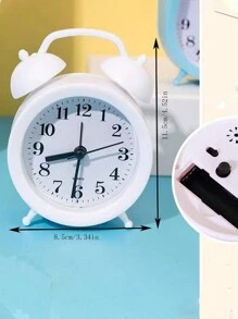 1pc Cartoon Fashionable Creative Simple Alarm Clock, Multi-Function Slouchy Clock For Girls' Dorm, Home Office Bedroom - Black - View 5