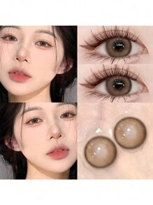 Star Brown Contact Lenses Color Contact Lenses 1pair Soft Lenses Suitable For Women's Daily Dress Up 6 Months Use Halloween Costume Cosplay - Brown - View 7