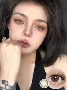 Star Brown Contact Lenses Color Contact Lenses 1pair Soft Lenses Suitable For Women's Daily Dress Up 6 Months Use Halloween Costume Cosplay - Brown - View 2