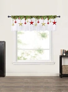 1 Pieza Cortina De Gasa Decorativa Para Ventanas De Ambiente Festivo En El Hogar