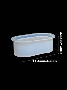 自制椭圆形和矩形多肉植物花盆、花盆、石膏模具、装饰品、珠宝收纳盒、环氧树脂、硅胶、蜡、蜡烛和手工皂铸造模具 - 白色 - 查看 2