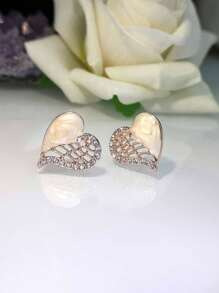 1 Pair Fashion Zirconia Teardrop Heart Stud Earrings (Suitable For Women's Casual Gifts And Daily Wear) - Multicolor - View 4