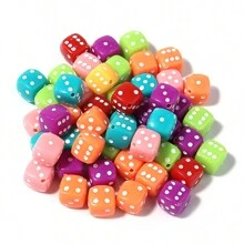 50入組/包亞克力骰子形狀珠子DIY方形手工製作串珠材料適用於製作鑰匙圈,項鍊,手環 - 12mm - 查看 8