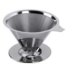 1pc Small Stainless Steel Coffee Filter, Hand Drip Coffee Pot Set, Stainless Steel Filter Cup Dripper, Portable Coffee Filter Back To School - Silver - View 7