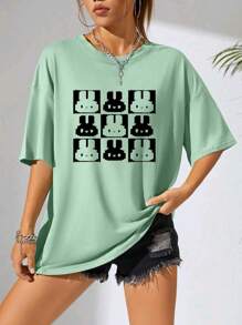 Plus Size T-shirts - 綠色 - 查看 3