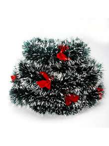 1 件 2 米绿色和白色边缘圣诞雪花装饰针织条，圣诞丝带流苏装饰，圣诞节 - 紅色 - 查看 7