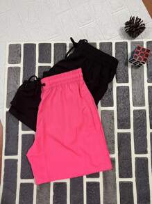 Men Shorts - 玫紅色 - 查看 2