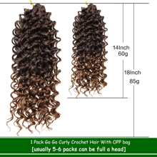 1 件装 Gogo 卷曲钩针编织发 18 英寸黑色和棕色水波海滩卷曲钩针编织发适用于合成编织深波钩针接发可作为圣诞礼物 - 彩色 - 查看 4