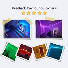 USB5VLED低電壓靈活燈條,板RGB變色,手機APP控制帶定時器,音樂和功能,合適的適用於臥室,桌子,電視背景,派對和DIY裝飾環境光 - 彩色 - 查看 11