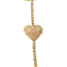 1入時尚性感心形水晶鑽石身鏈,適合女性日常穿著 - 金色 - 查看 6