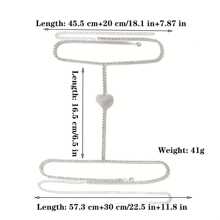 1入時尚性感心形水晶鑽石身鏈,適合女性日常穿著 - 金色 - 查看 3