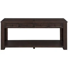 Nestfair Console Table with Bottom Shelf and 4-Drawer