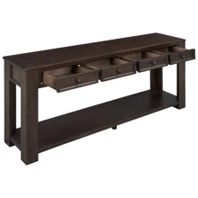 Nestfair Console Table with Bottom Shelf and 4-Drawer