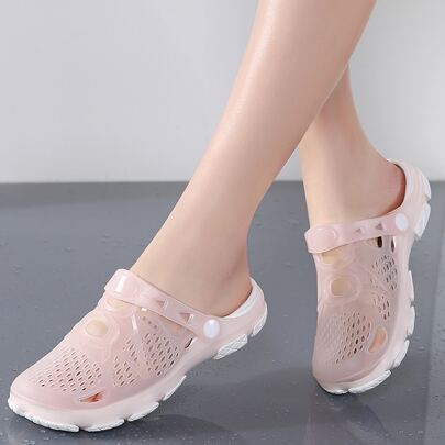 de mujeres con abertura Zapatillas con anti deslizante grueso suela , gelatina playa Zapatos , tacón plano Sandalias para verano