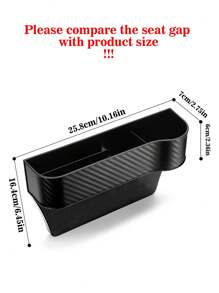 1pc Car Carbon Fiber Storage Box - Black - View 3