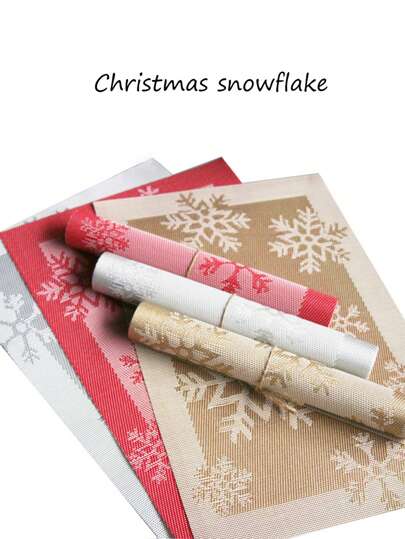 1pc Snowflake Pattern European Style Heat-insulated Table Placemat / Thickened Anti-slip Table Mat For Dining Tray