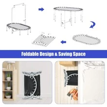 Goplus 50'' Trampoline for 2 People Foldable Rebouncer w/Adjustable Handrail - 藍色 - 查看 9