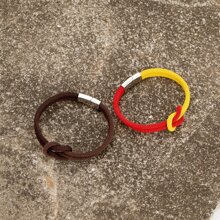 Green Crossed Hand Rope Bracelet - Green - View 3