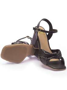 Women Heeled Sandals - 黑色 - 查看 3