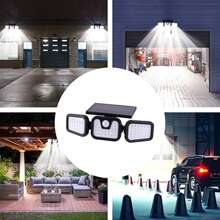 Lámpara Solar Led Giratoria Impermeable Para Exteriores - Negro - Ver 7