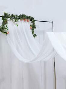 1片婚禮裝飾燈光簡約透明面料,派對裝飾透明紗,窗簾雪紗布,儀式背景裝飾,場景diy道具