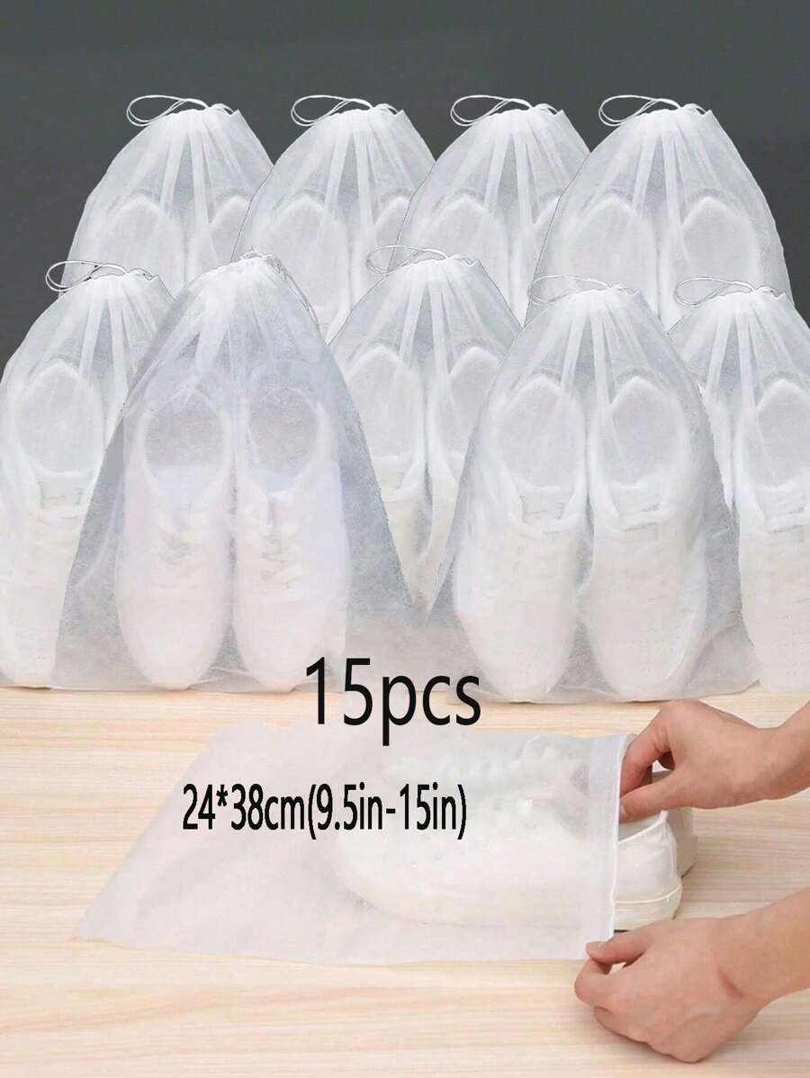 15 件日常旅行无纺布轻质折叠鞋套收纳包旅行收纳鞋收纳鞋袋鞋收纳盒运动鞋运动鞋拖鞋跑鞋旅行必备品旅行配件鞋子收纳袋鞋子收纳袋旅行必备品海滩暑假旅行收纳包返校书包 - 白色 - 查看 1