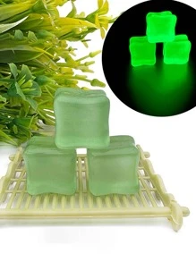 20 件發光模擬冰塊用於餐桌裝飾、花瓶和攝影餐桌填充道具 - 綠色 - 查看 3