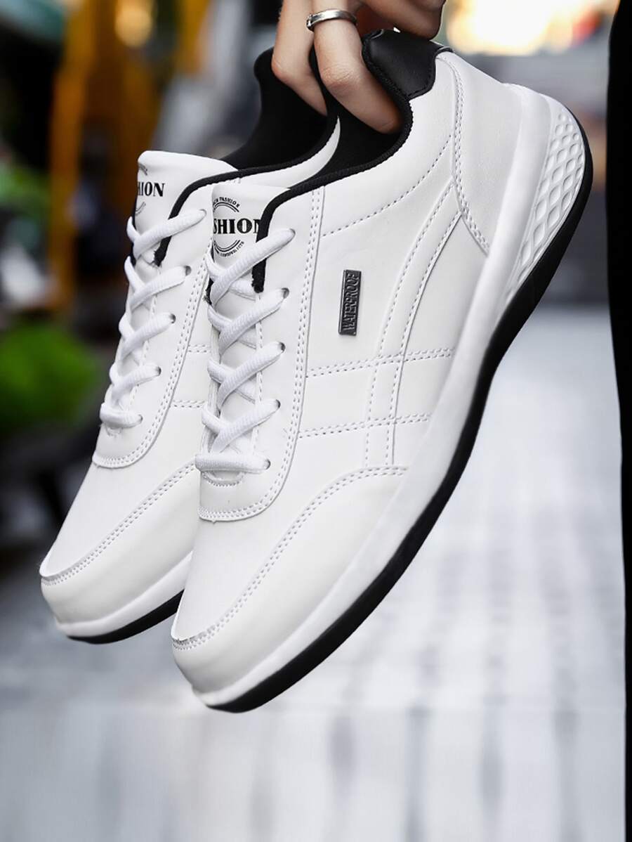 2024 New Arrival Teenager Sneakers, Mixed Leather Upper, Trendy Solid