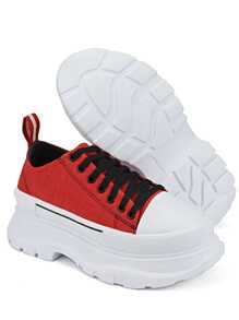 Women Wedge Sneakers - 紅色 - 查看 5
