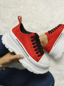 Women Wedge Sneakers - 紅色 - 查看 1