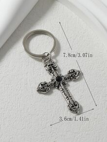 1pc Vintage Cross Pendant Street Style Versatile Keychain - Multicolor - View 4