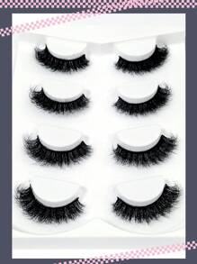 Asiteo 4 Paare Russische Streifenwimpern, Flauschige Wimpern Aus Nerz, 3d Falsche Wimpern, Russische Volumenwimpern, Dramatische Unordentliche Wimpern Aus Nerz, Wischige, Lange, Fuchsartige, Augenhebende Wimpernverlängerungs-kit Zum Verlängern Und Voluminieren Der Äußeren Ecke Ihres Auges Schönheits-make-up
