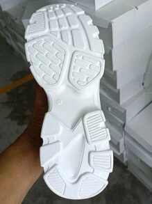 女士厚底高幫運動鞋,pu皮革爸爸鞋 - 白色 - 查看 7