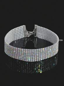 1條受歡迎的閃亮鑽石項鍊,適合女士在婚禮、派對和日常佩戴 - 彩色的 - 查看 1