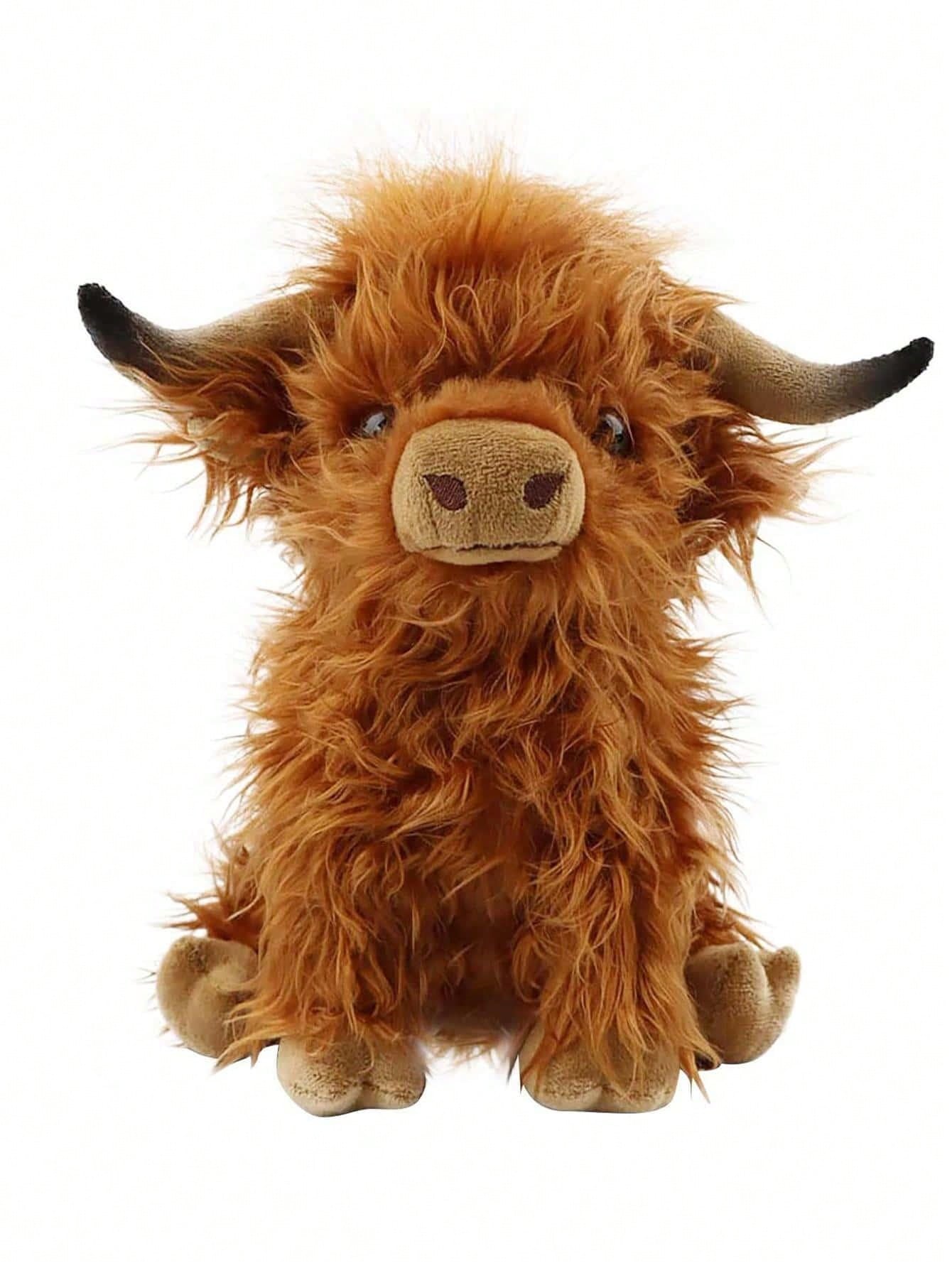 10.63in Simulation Highland Cow Plush Toy Cow Stuffed Toy Soft And