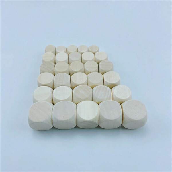 Yernea 10 piezas D6 dados de madera en blanco de 14/15/16/18/20 mm para imprimir, grabar, juegos de mesa DIY, diversión en reuniones familiares, juegos de fiesta para adultos, adecuados para Halloween/Navidad/Acción de Gracias
