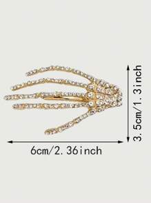 2入組女式骷髏手髮夾、萬聖節鬼爪邊緣夾、殭屍骨爪髮夾、恐怖派對裝飾服裝頭飾髮夾、情人節禮物、萬聖節禮物 - 金色 - 查看 3