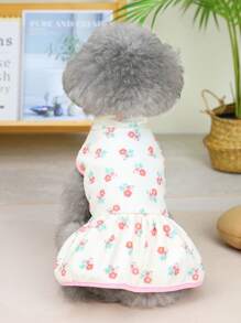 Vestido para Perro. Bonito Diseño Floral Cómodo. Color al Azar. - Multicolor - Ver 4
